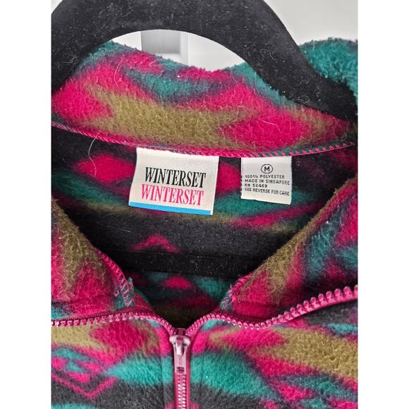 Winterset Women's Aztek Fleece Long Sleeve Zipper Front Pockets Jacket Size M - Picture 3 of 4